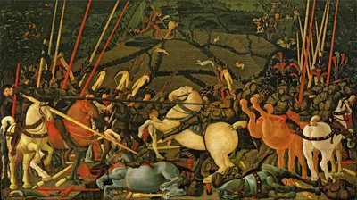 De slag bij San Romano in 1432, ca.1456 door Paolo Uccello